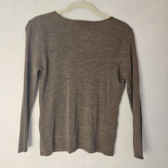 SIGRID OLSON Brown Sweater NWT Sz Small Petite Stretch Soft Long Sleeve - Picture 2 of 6